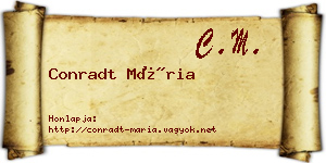 Conradt Mária névjegykártya